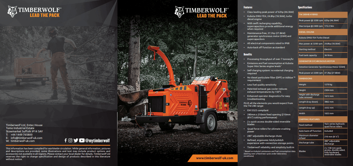 timberwolf wood chipper brochure
